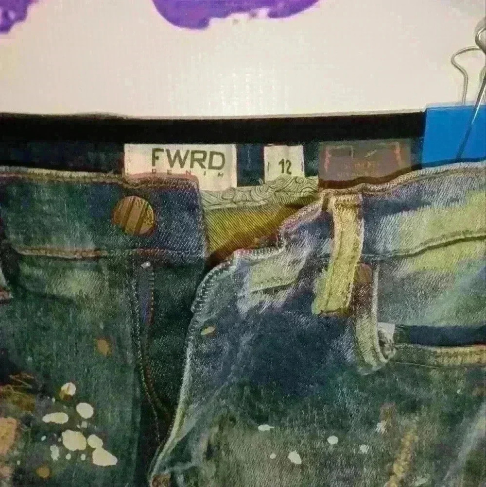 boys brand new slim fit Urban jeans Forward Denim Paint Splatter size 12 - Picture 6 of 16